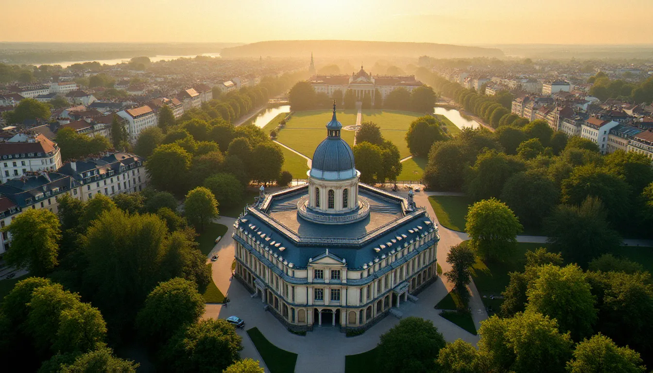 Vue aérienne de Vichy et de ses thermes historiques, ville emblématique du bien-être et du soin holistique en France