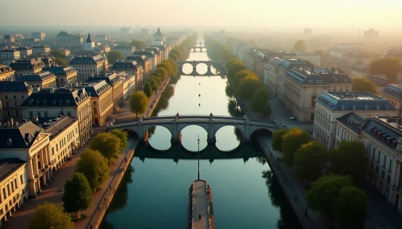 Vue panoramique de Vichy et de ses établissements thermaux historiques, cadre idéal pour un tulipe massage bien-être