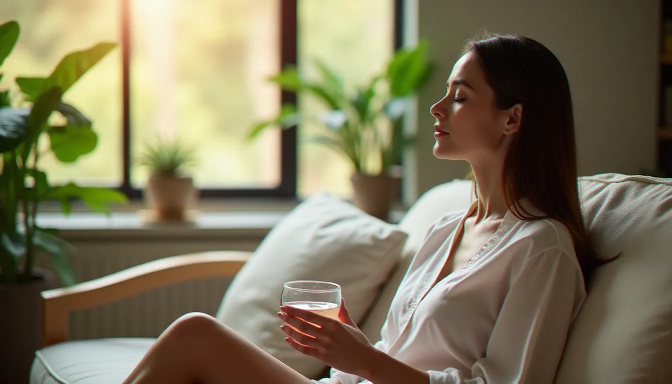 Cliente se relaxant dans l'espace d'attente d'un institut de massage bien-être avant son soin sans rendez-vous